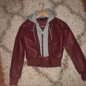 Red leather jacket